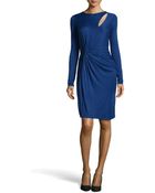 Halston Heritage Slit-Front Twist-Waist Jersey Dress - Lyst