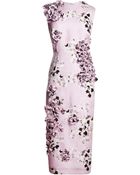 Giambattista Valli Embellished Floral Print Silk Dress - Lyst