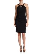 Ivanka Trump Keyhole-Front Ruched Dress - Lyst