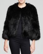 DKNY Faux Fur Cropped Jacket - Lyst