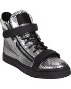 Giuseppe Zanotti Plated-Strap Double-Zip Sneakers - Lyst