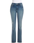 Nydj Distressed Slim Fit Jeans - Lyst
