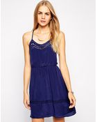 Aryn K. V Neck Silk Dress With Flared Skirt And Cut Out - Lyst