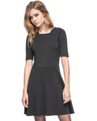 Andrew Marc Contrast Fit And Flare Dress - Lyst