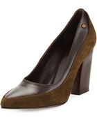 Etienne Aigner Zara Layered Suede Pump - Lyst