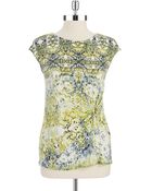 Ivanka Trump Capped Sleeved Blouse - Lyst