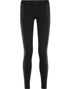 DKNY Leather-Paneled Stretch-Jersey Leggings - Lyst