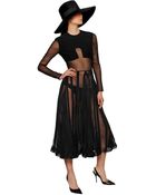 Barbara Casasola Silk Chiffon And Viscose Cady Dress - Lyst
