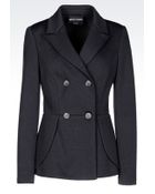 Emporio Armani Double-Breasted Jersey Jacket - Lyst