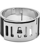 Michael Kors Silver-Tone Turnlock Wide Bangle - Lyst