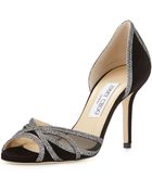 Jimmy Choo Mustique Glitter Trim Sandal - Lyst