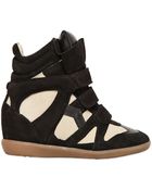 Isabel Marant Etoile 80Mm Bekett Suede Wedge Sneakers - Lyst