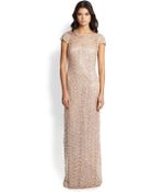 Kay Unger Lace & Sequin Gown - Lyst
