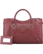 Balenciaga Giant 12 Rose Golden City Bag Cassisbordeaux - Lyst