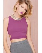 Nasty Gal Sideways Crop Top - Magenta - Lyst