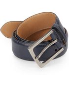 John Varvatos Textured Buckle Leather Belt - Lyst
