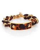 Michael Kors Plaque Tortoise-Print Curb Chain Bracelet - Lyst