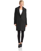 Elie Tahari Greece Leather Sleeved Coat - Lyst