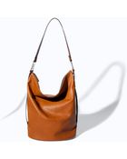 Zara Bucket Bag with Metallic Details - Lyst