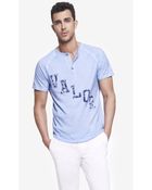 Express Garment Dyed Henley Graphic Tee - Floral Valor - Lyst