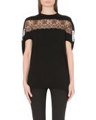 Valentino Lace-panel Cape Top - Lyst