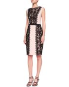 Tadashi Shoji Sleeveless Alternating Lace Cocktail Dress - Lyst