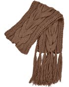 Stefanel Knitted Scarf With Braid - Lyst