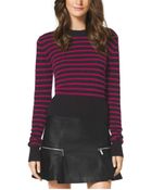 Michael Kors Striped Angora-Blend Sweater - Lyst