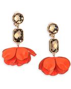 Tory Burch Pentier Flower Petal Clipon Drop Earrings - Lyst