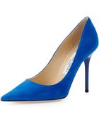 Jimmy Choo Abel Suede Pointtoe Pump - Lyst