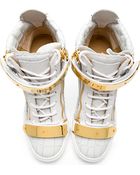 Giuseppe Zanotti White Lorenz High_Top Wedge Sneakers - Lyst