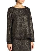 Alice + Olivia Mayer Boxy Metallic Top - Lyst