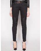 Pixie Market Leather Panel Skinny Pants - Lyst