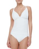La Blanca Mio Ruched Cross-Back One-Piece Swimsuit - Lyst
