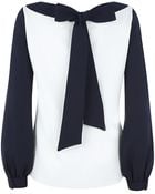 Oscar de la Renta Bicolour Silk Top - Lyst