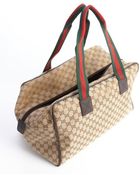 Gucci Beige Gg Canvas Medium Carryon Duffel - Lyst