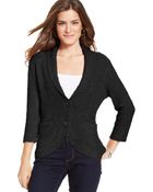 Eci Three-Quarter-Sleeve Cardigan - Lyst
