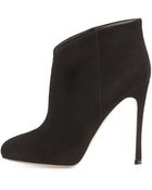 Gianvito Rossi Slip-On Suede Ankle Boot - Lyst