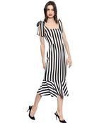 Dolce & Gabbana Striped Viscose Cady Dress - Lyst