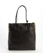 Miu Miu Black Studded Leather Side Zip Tote - Lyst