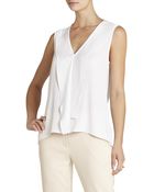 BCBGMAXAZRIA Ellan Sleeveless Draped-Placket Top - Lyst
