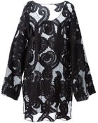 Ann Demeulemeester Embroidered Loosefit Seethrough Dress - Lyst
