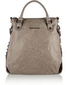 Balmain Studded Brushed-leather Tote - Lyst