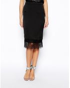 Asos Slip Skirt With Lace Hem - Lyst