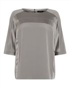 Jaeger Silk Circle Yoke Top - Lyst