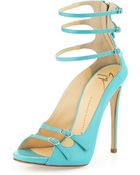 Giuseppe Zanotti Strappy Patent Leather Ankle Sandal - Lyst