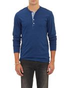 Barneys New York Long-Sleeve Henley - Lyst