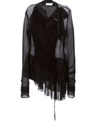 Wunderkind Ruffled Tie-Neck Blouse - Lyst