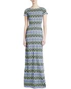 Matthew Williamson Bluebell Trellis Stretch Crepe Gown - Lyst