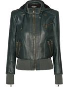 Balmain Hooded Leather Bomber Jacket - Lyst